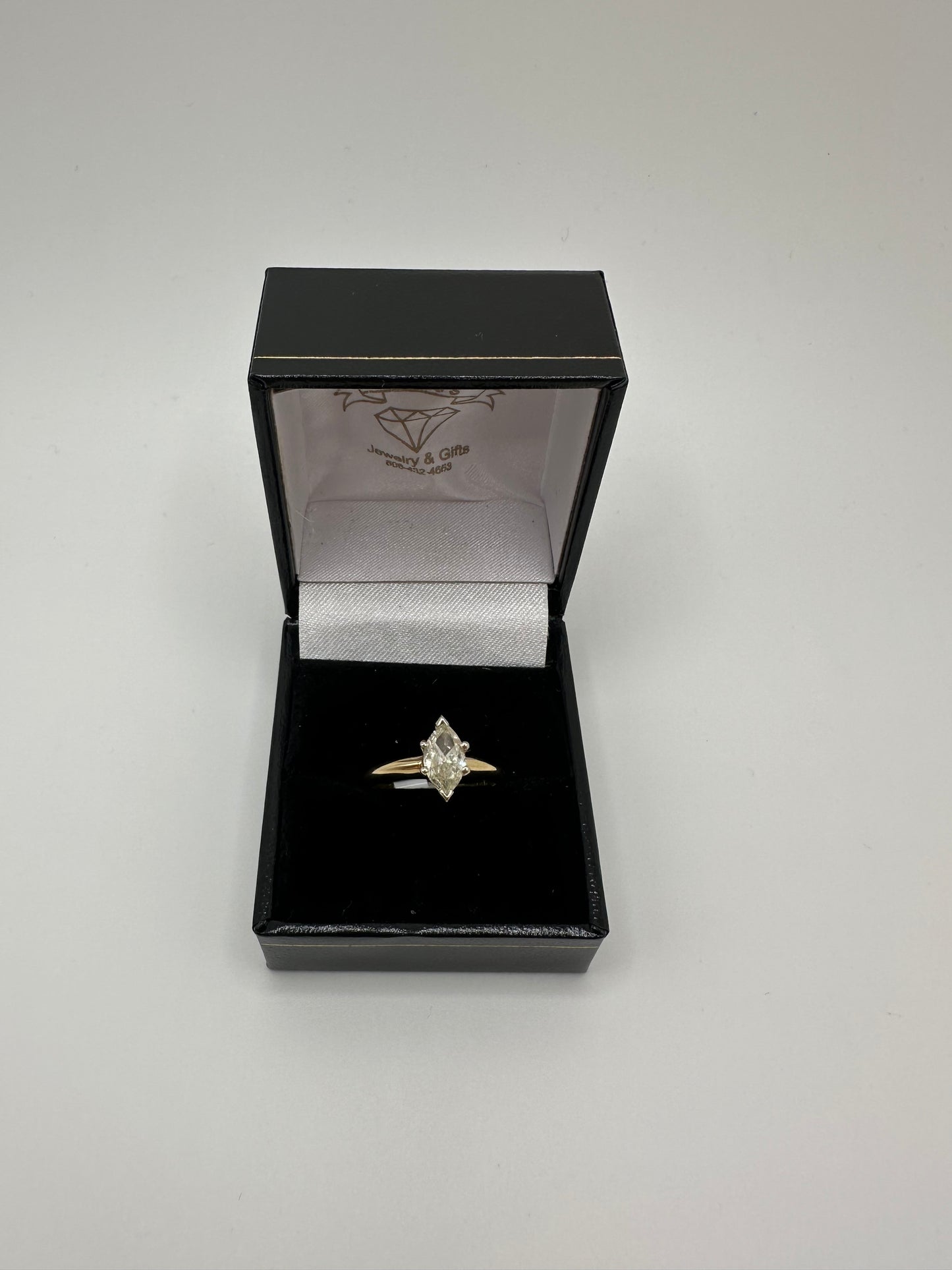 14k Yellow Gold 1 CT Marquis Cut