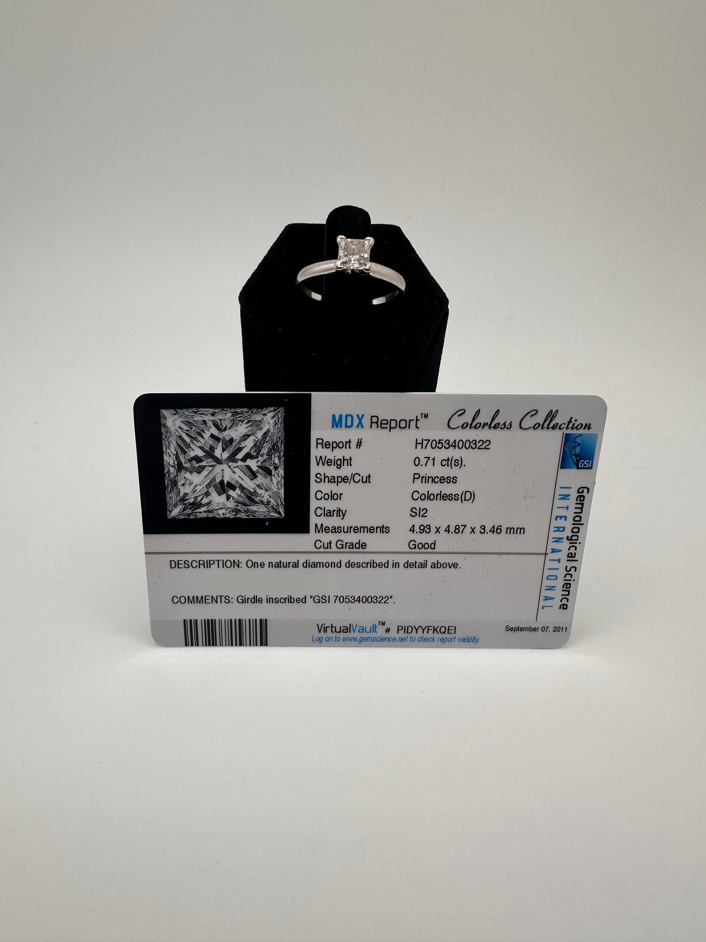 .71 CTW Princess Cut Diamond Ring