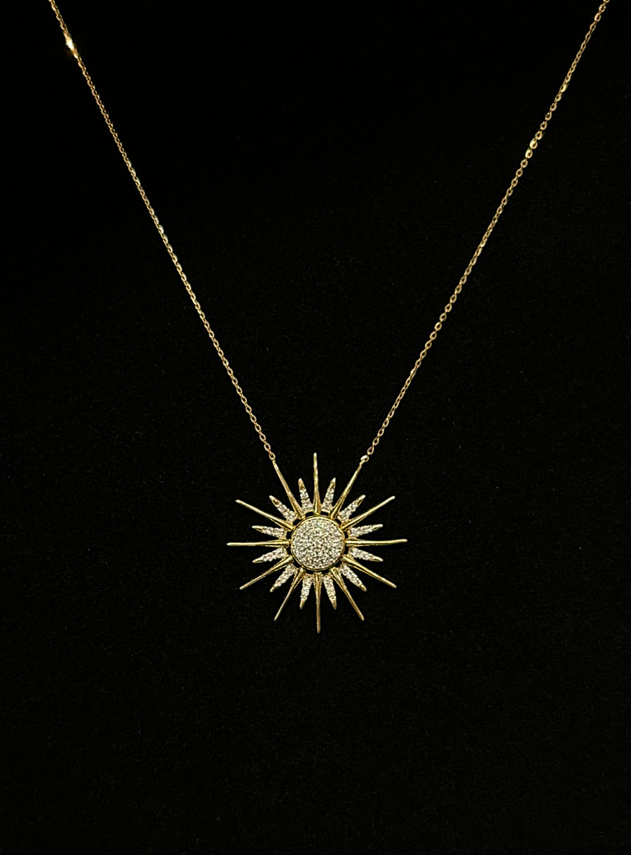 Diamond Sunburst Pendant Necklace