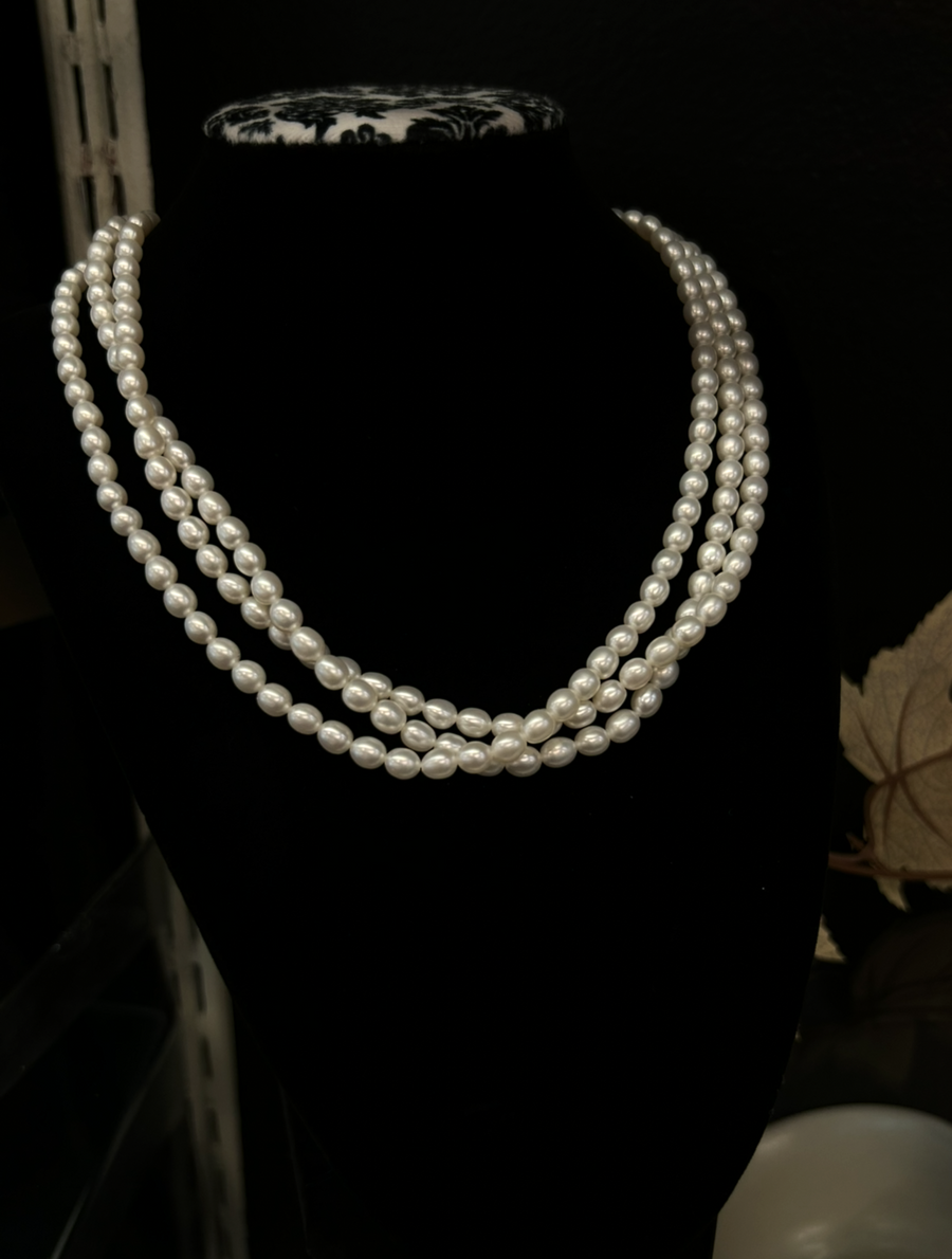 Triple-Strand Pearl Necklace
