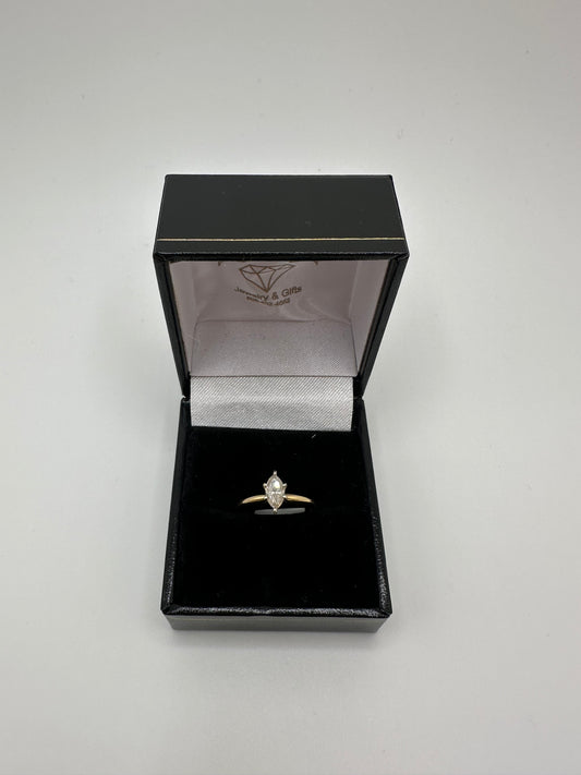 14k Yellow Gold .52 Marquis Cut