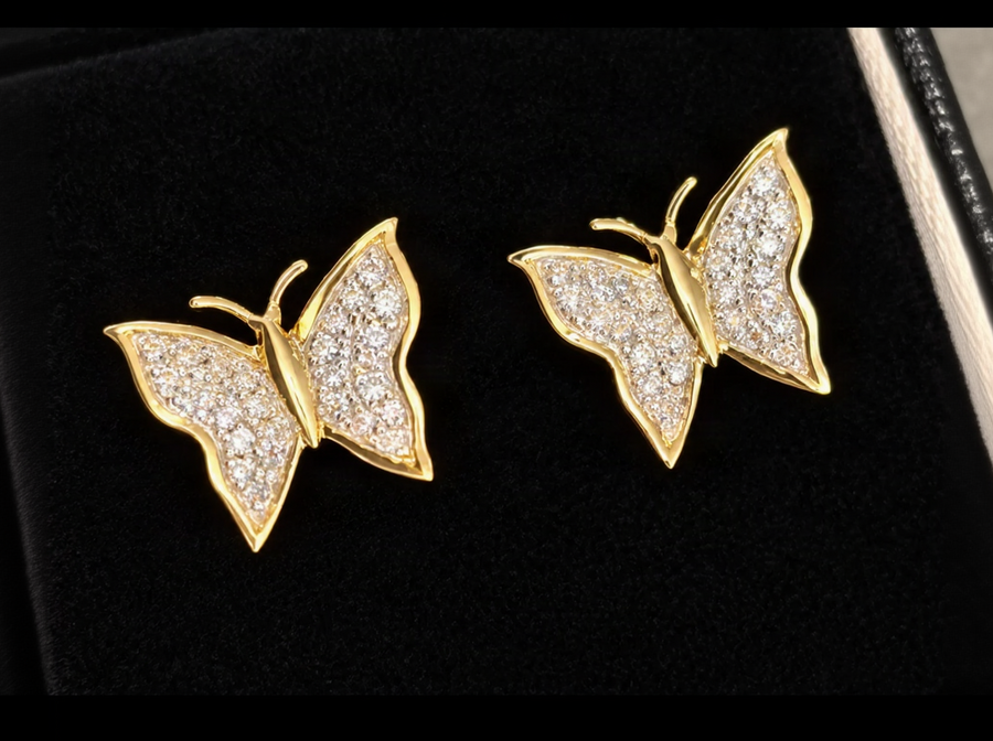 Diamond Butterfly Earrings