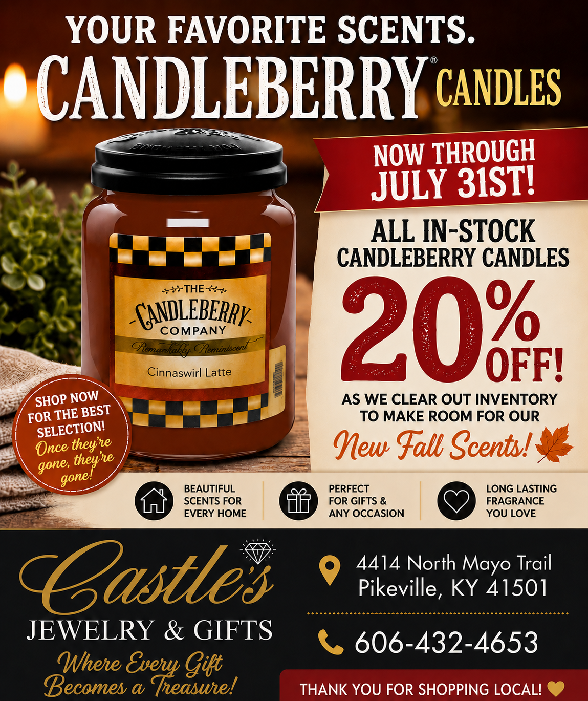 Castles Jewelry and Gifts promotion