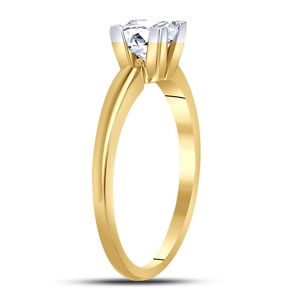 14kt Yellow Gold Womens Princess Diamond Solitaire Bridal Wedding Engagement Ring 3/4 Cttw
