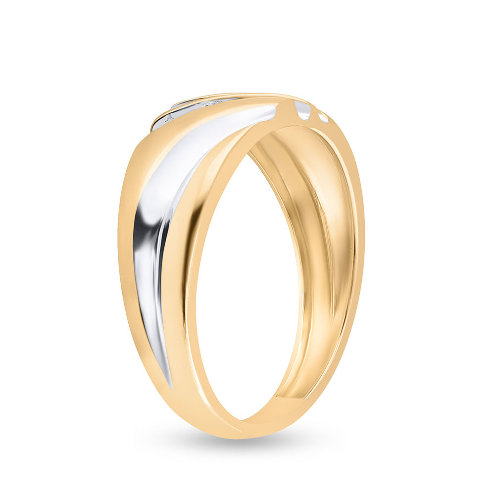 14kt Yellow Gold Mens Round Diamond Wedding Band Ring 1/8 Cttw