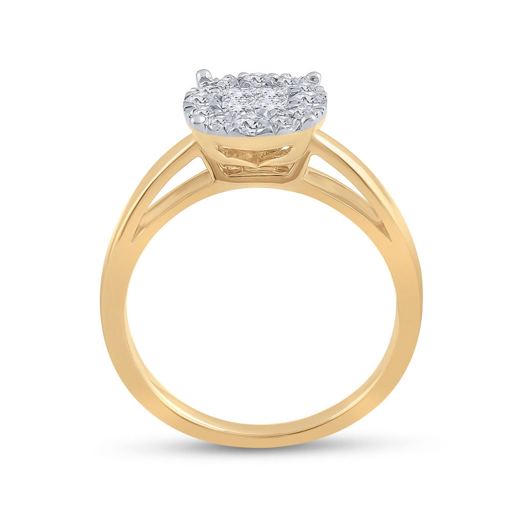 14kt Yellow Gold Princess Diamond Bridal Wedding Engagement Ring 1/2 Cttw
